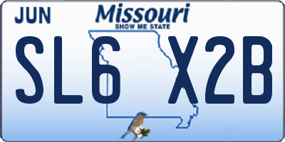 MO license plate SL6X2B
