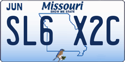 MO license plate SL6X2C