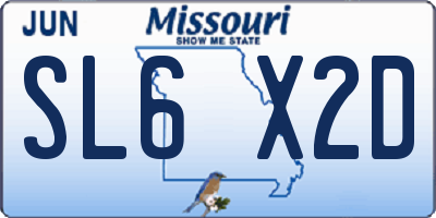 MO license plate SL6X2D
