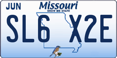 MO license plate SL6X2E