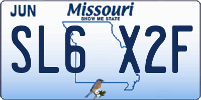 MO license plate SL6X2F