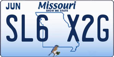 MO license plate SL6X2G