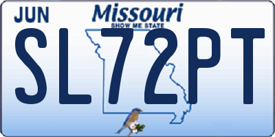 MO license plate SL72PT