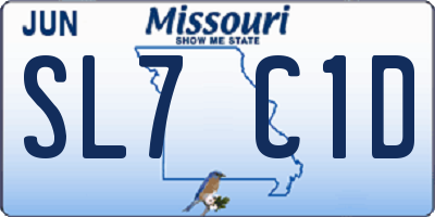 MO license plate SL7C1D