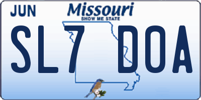 MO license plate SL7D0A