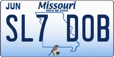 MO license plate SL7D0B