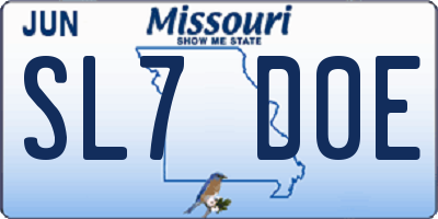 MO license plate SL7D0E