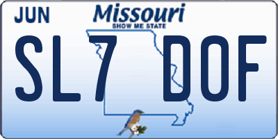 MO license plate SL7D0F