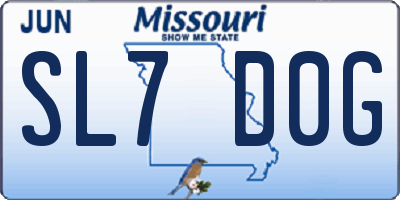 MO license plate SL7D0G