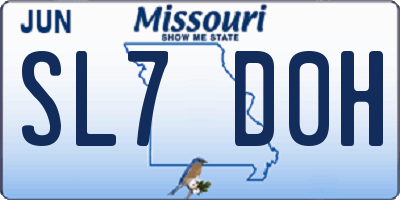 MO license plate SL7D0H