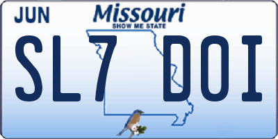 MO license plate SL7D0I