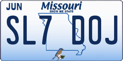 MO license plate SL7D0J
