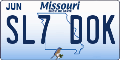 MO license plate SL7D0K