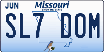MO license plate SL7D0M