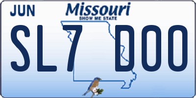 MO license plate SL7D0O