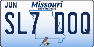 MO license plate SL7D0Q