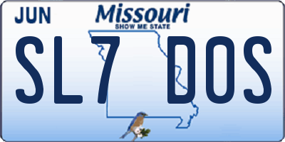 MO license plate SL7D0S