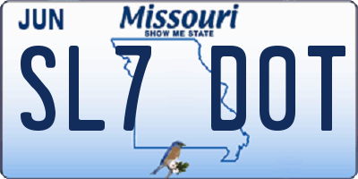 MO license plate SL7D0T