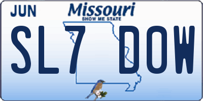 MO license plate SL7D0W