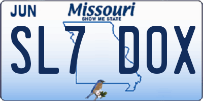 MO license plate SL7D0X