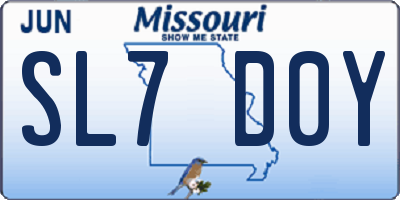 MO license plate SL7D0Y
