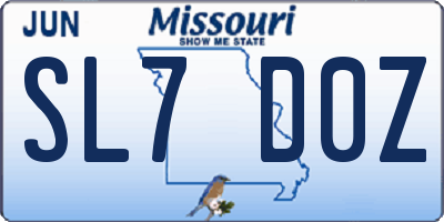 MO license plate SL7D0Z