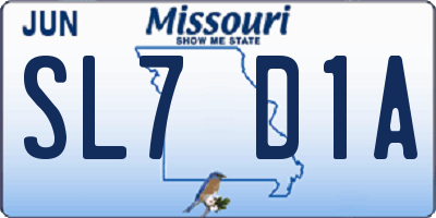 MO license plate SL7D1A