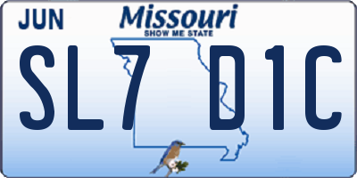 MO license plate SL7D1C
