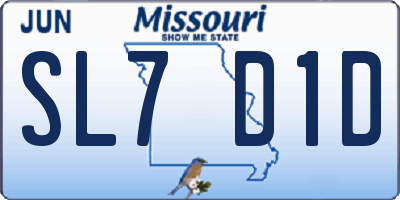 MO license plate SL7D1D