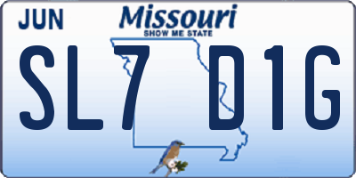 MO license plate SL7D1G