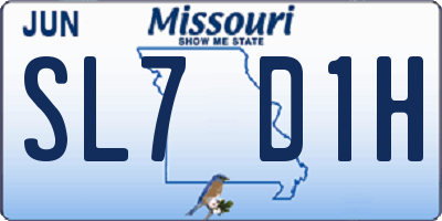 MO license plate SL7D1H