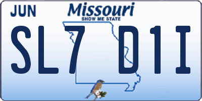 MO license plate SL7D1I