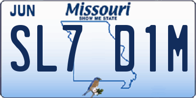 MO license plate SL7D1M