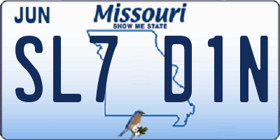 MO license plate SL7D1N