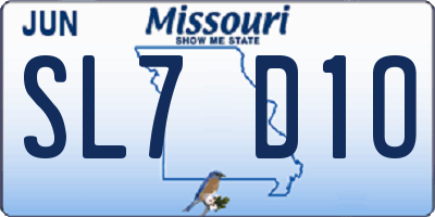 MO license plate SL7D1O