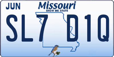 MO license plate SL7D1Q