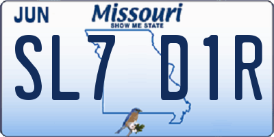 MO license plate SL7D1R