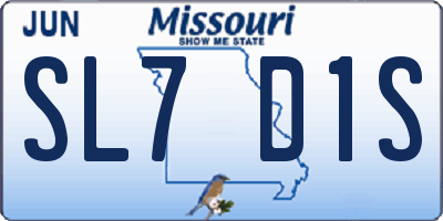 MO license plate SL7D1S