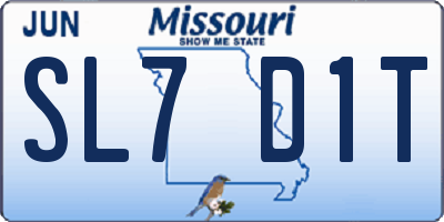 MO license plate SL7D1T