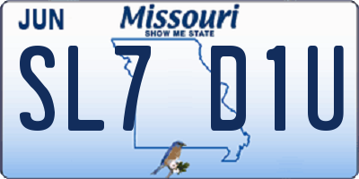 MO license plate SL7D1U