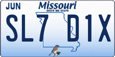 MO license plate SL7D1X