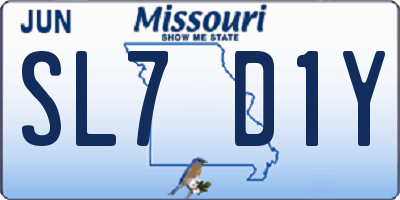 MO license plate SL7D1Y