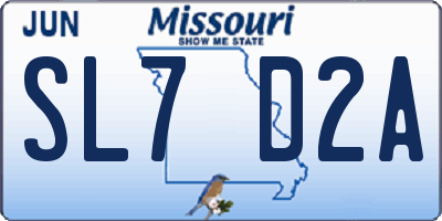 MO license plate SL7D2A