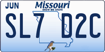 MO license plate SL7D2C