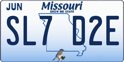 MO license plate SL7D2E