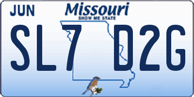 MO license plate SL7D2G