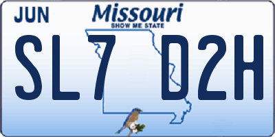 MO license plate SL7D2H