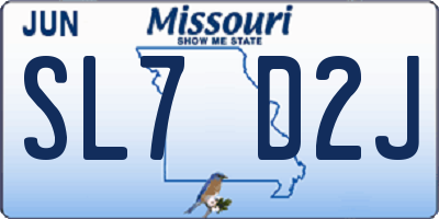 MO license plate SL7D2J