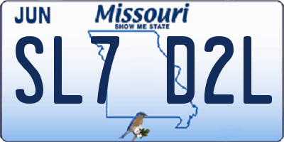 MO license plate SL7D2L