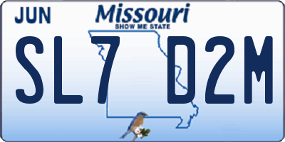 MO license plate SL7D2M